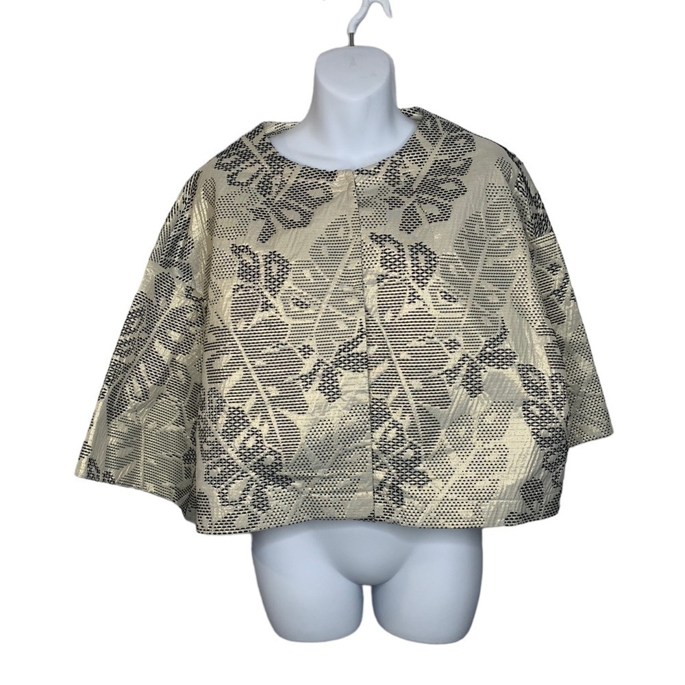Sara Roka Italy Tropical Gold Boxy Cropped Jacket Size 48 (US 12)